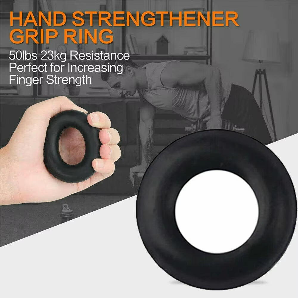 4Pack Finger Hand Grip Strength Set Trainer Gripper Ring Strengthener Adjustable Gym Therapy Forearm Trainer Exerciser Black