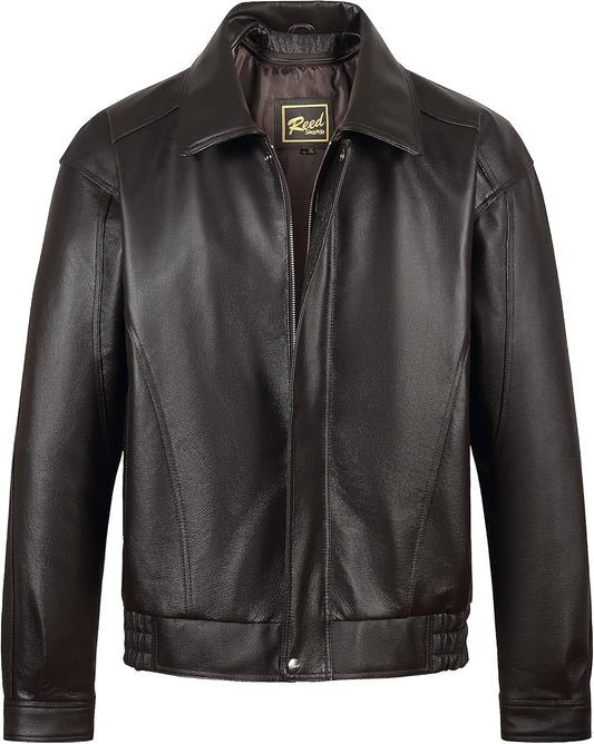 Men'S American Style Bomber Genuine Leather Jacket